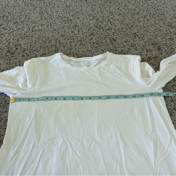 PureJill J.Jill White Stretch Cotton Crew Neck Tee Size Small Petite - Picture 4 of 8